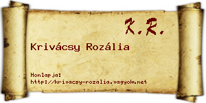 Krivácsy Rozália névjegykártya