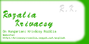 rozalia krivacsy business card